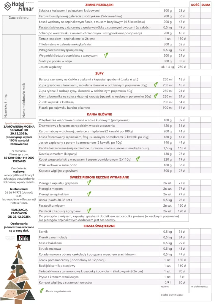 Świąteczne dania cateringowe 