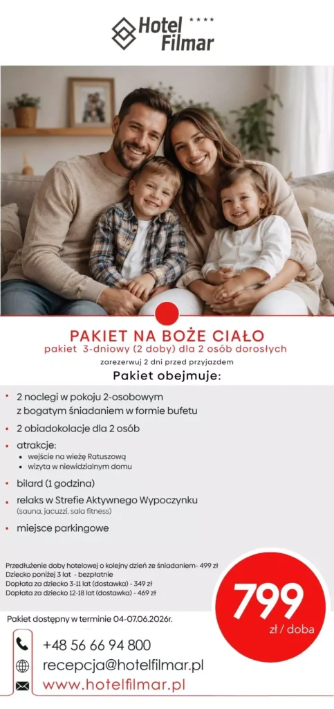 Boże ciało - oferta pobytu w hotelu filmar