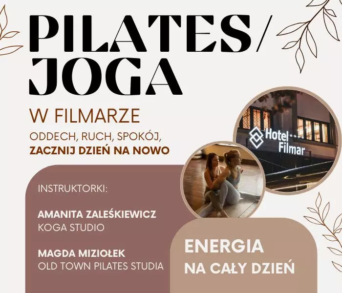 Okładka zajęc jogi w Hotelu Filmar