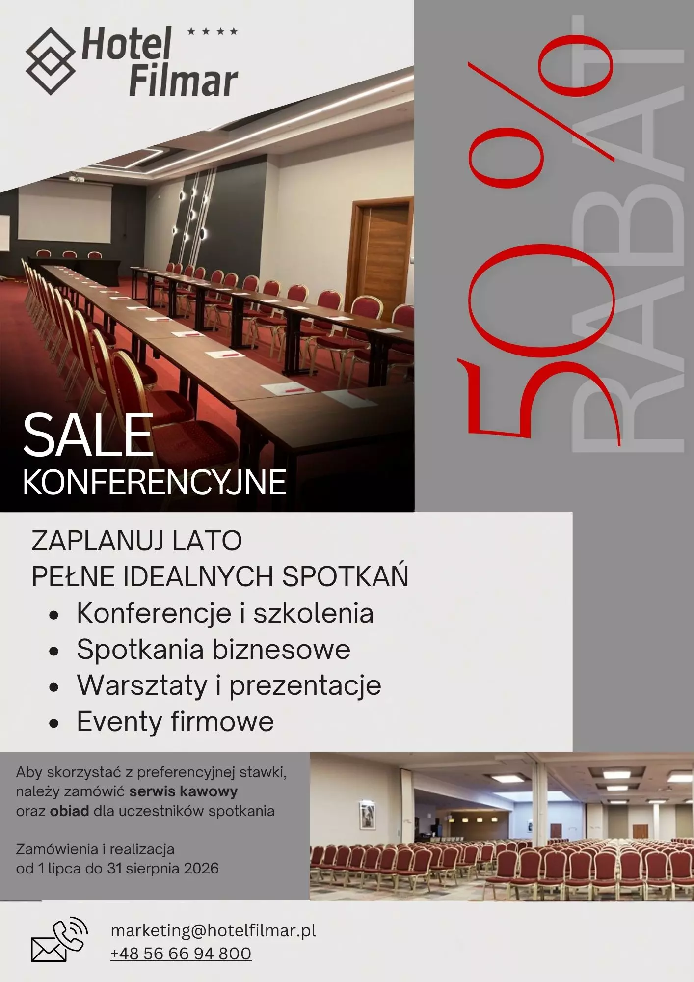 Sale konferencyjne - rabat 50%