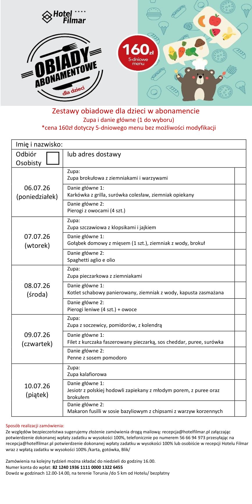 Zestawy obiadowe dla dzieci w abonamencie - 06-10.07.26-1